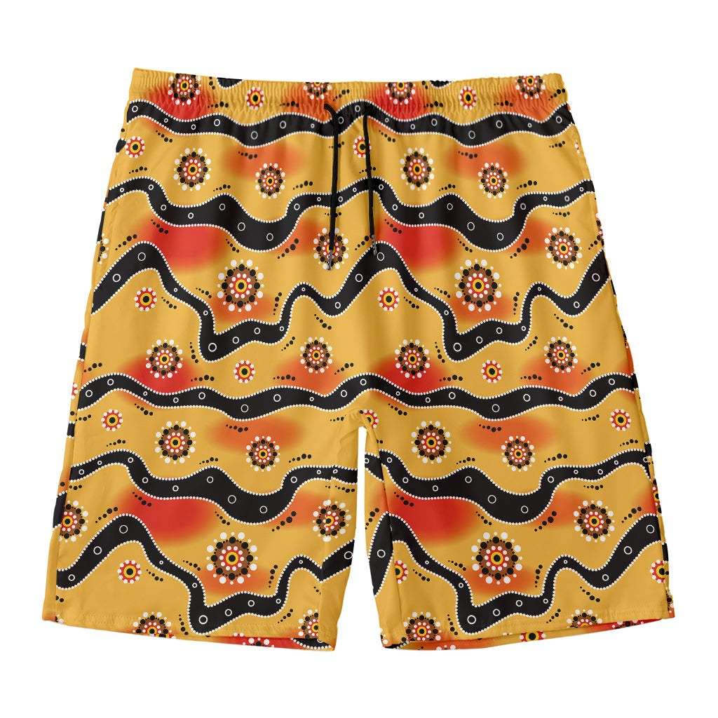 Australian Aboriginal Pattern Print Men's Swim Trunks