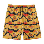 Australian Aboriginal Pattern Print Men's Swim Trunks