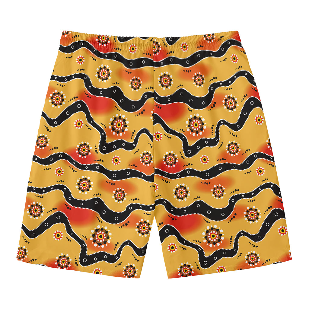 Australian Aboriginal Pattern Print Men's Swim Trunks