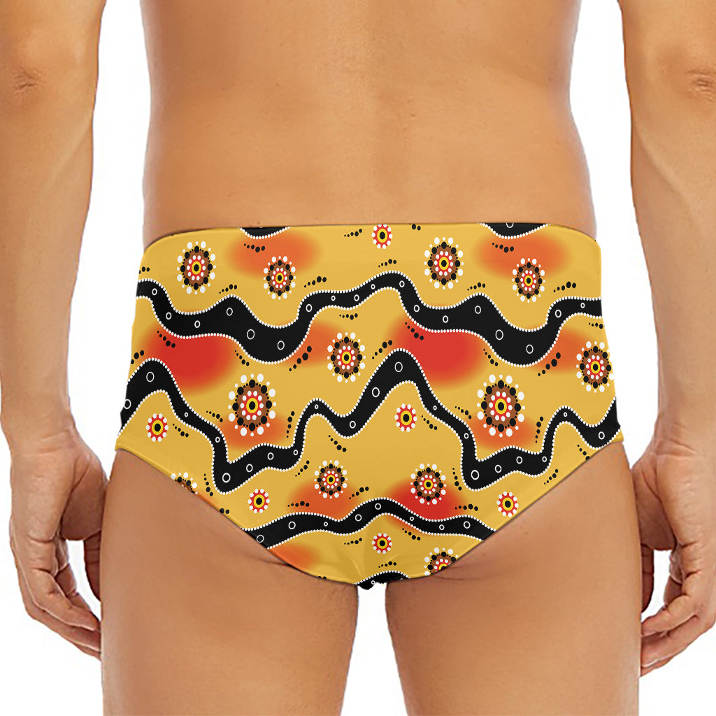 Australian Aboriginal Pattern Print Men's Triangle Swim Briefs