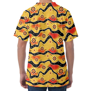 Australian Aboriginal Pattern Print Men's Velvet T-Shirt