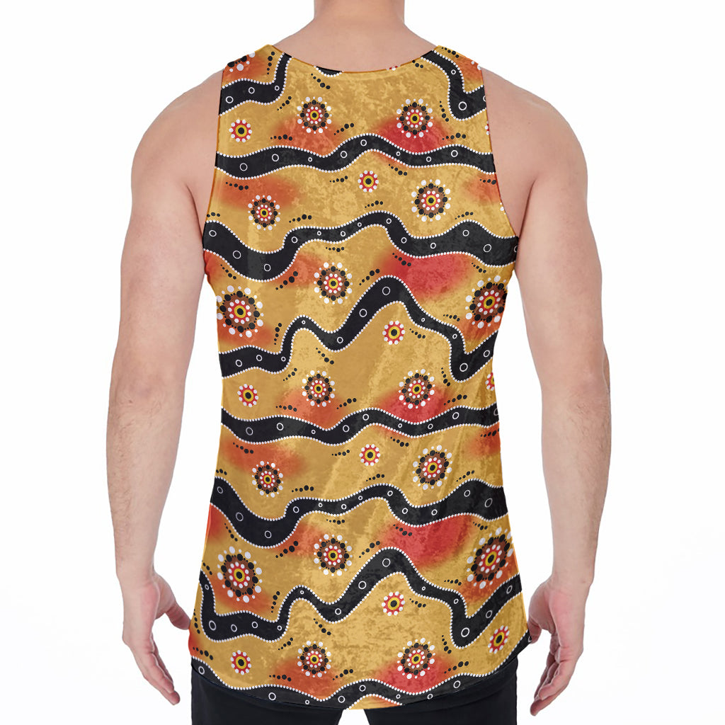 Australian Aboriginal Pattern Print Men's Velvet Tank Top