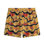 Australian Aboriginal Pattern Print Mesh Shorts