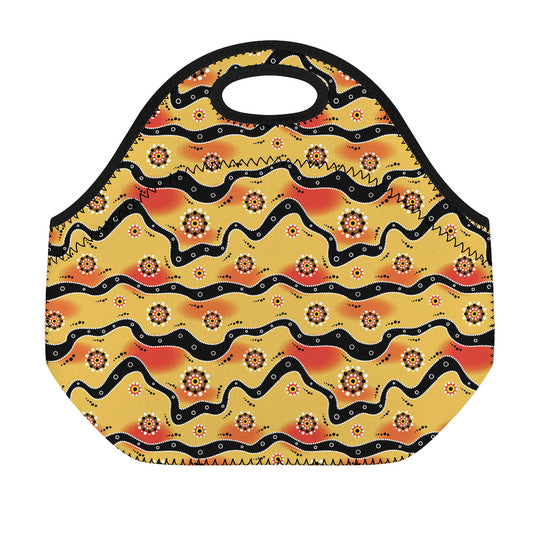 Australian Aboriginal Pattern Print Neoprene Lunch Bag