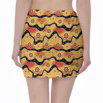 Australian Aboriginal Pattern Print Pencil Mini Skirt