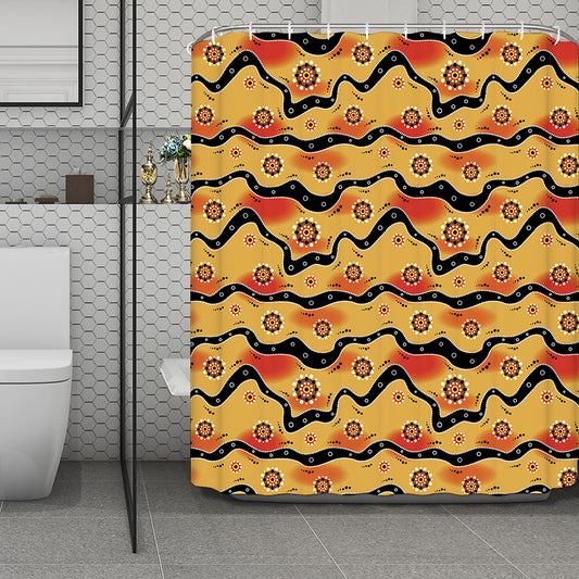 Australian Aboriginal Pattern Print Polyester Shower Curtain