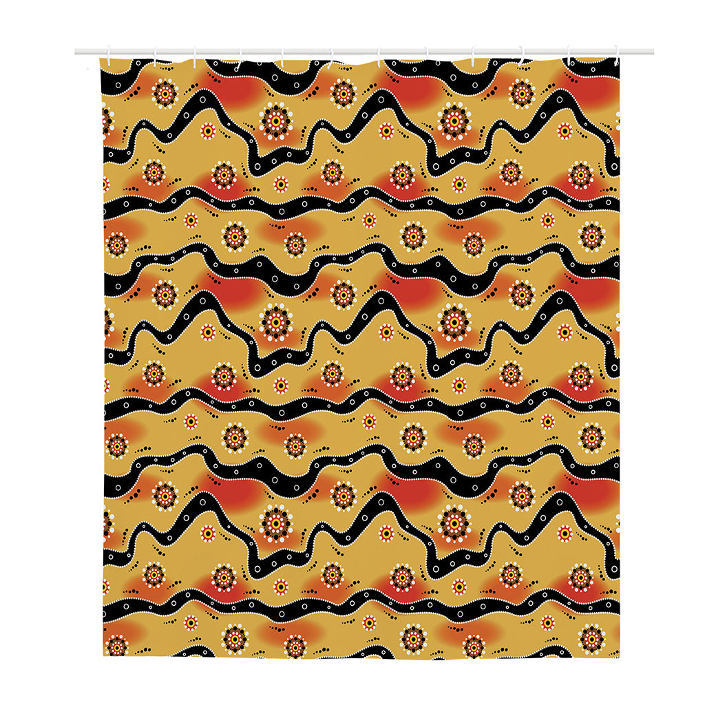 Australian Aboriginal Pattern Print Polyester Shower Curtain
