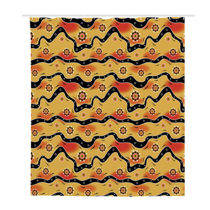 Australian Aboriginal Pattern Print Polyester Shower Curtain