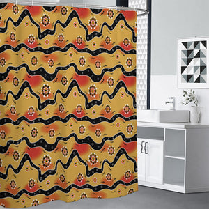 Australian Aboriginal Pattern Print Premium Shower Curtain