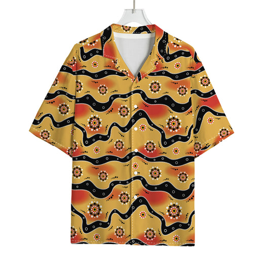 Australian Aboriginal Pattern Print Rayon Hawaiian Shirt