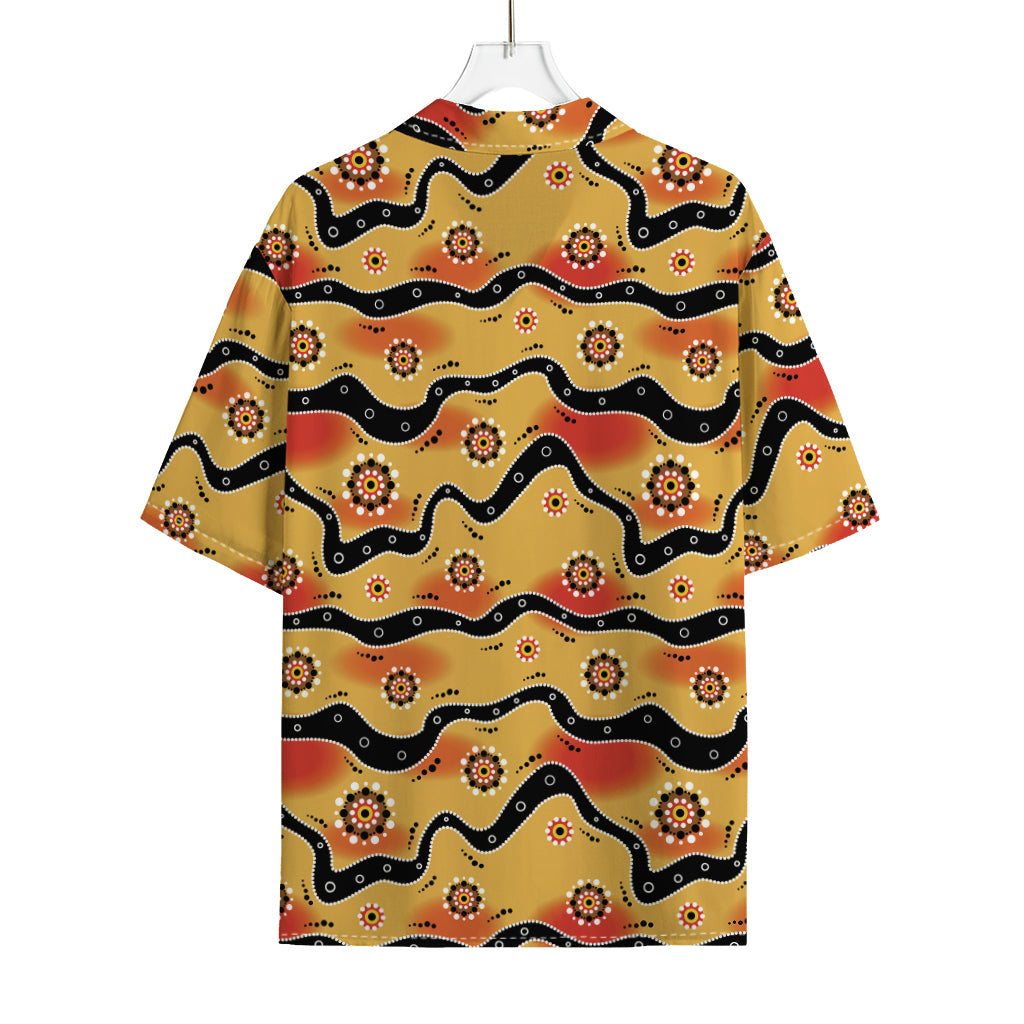 Australian Aboriginal Pattern Print Rayon Hawaiian Shirt