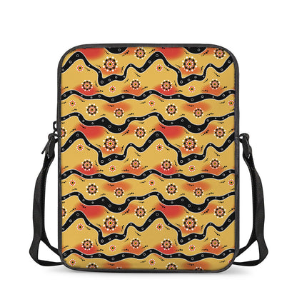 Australian Aboriginal Pattern Print Rectangular Crossbody Bag