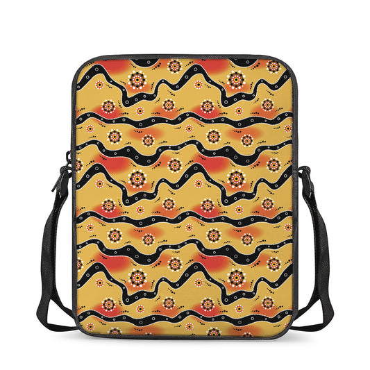 Australian Aboriginal Pattern Print Rectangular Crossbody Bag