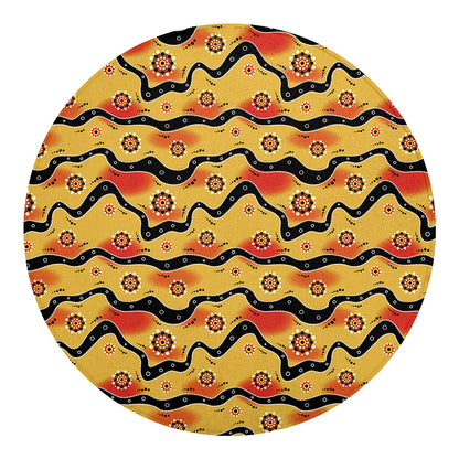 Australian Aboriginal Pattern Print Round Blanket