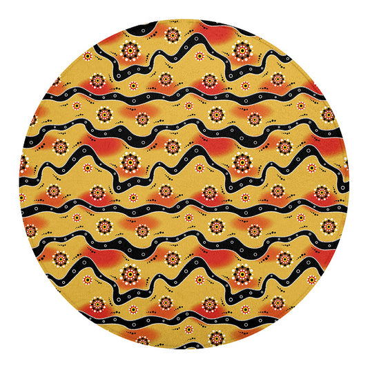 Australian Aboriginal Pattern Print Round Blanket