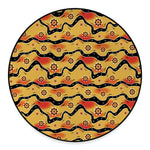 Australian Aboriginal Pattern Print Round Floor Mat