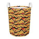 Australian Aboriginal Pattern Print Round Laundry Basket