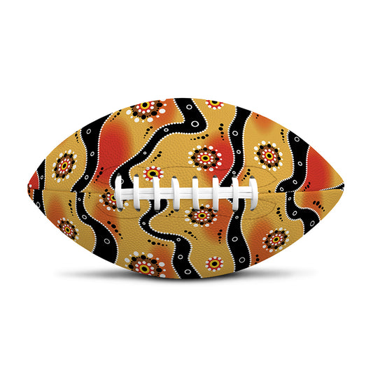 Australian Aboriginal Pattern Print Rugby Ball