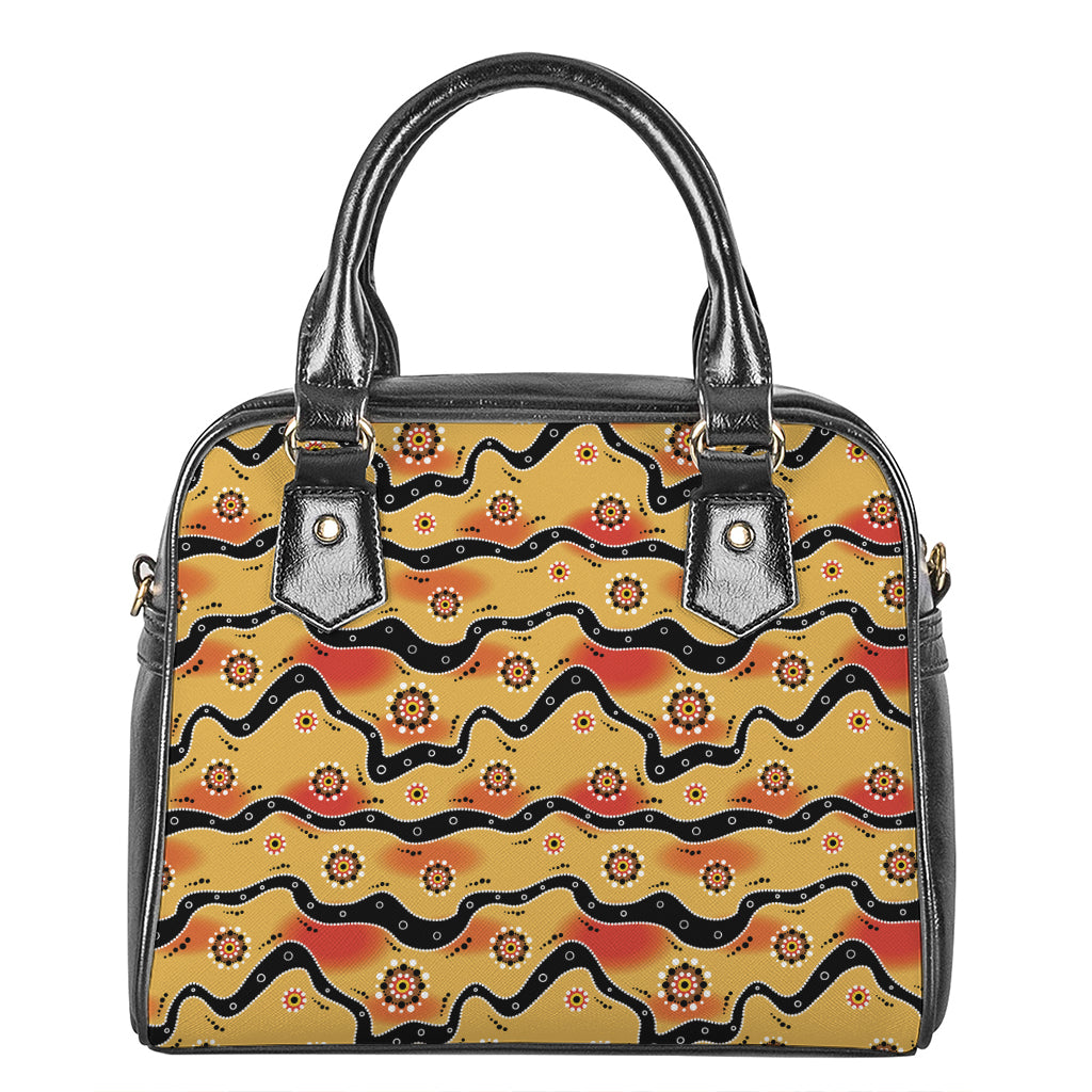 Australian Aboriginal Pattern Print Shoulder Handbag