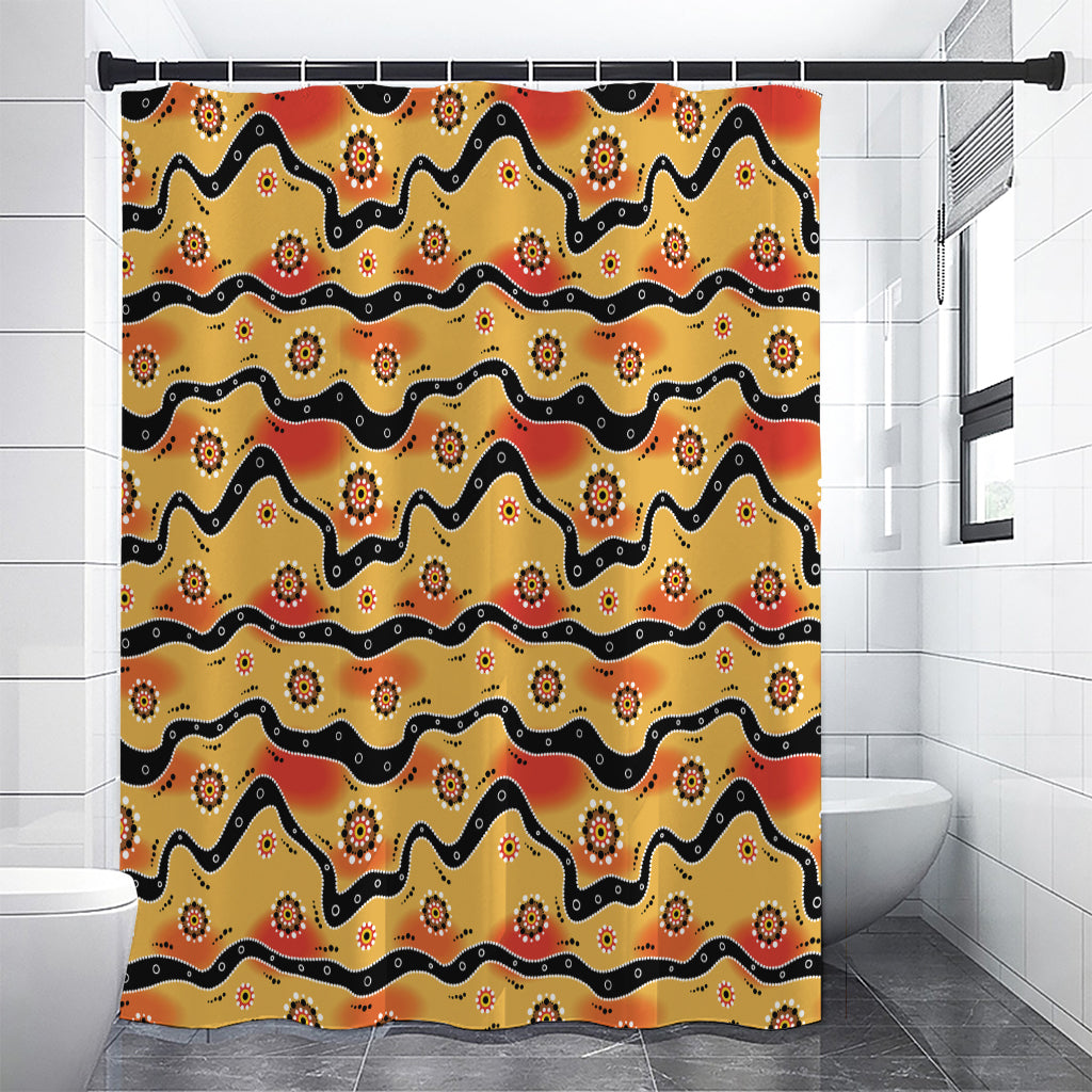 Australian Aboriginal Pattern Print Shower Curtain