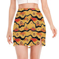 Australian Aboriginal Pattern Print Side Slit Mini Skirt