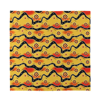 Australian Aboriginal Pattern Print Silk Bandana