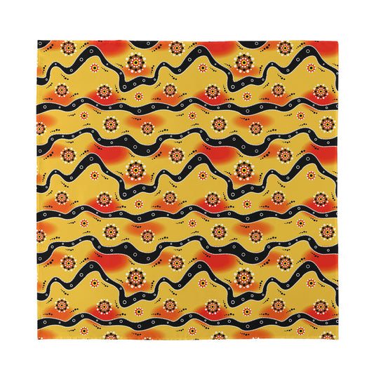 Australian Aboriginal Pattern Print Silk Bandana