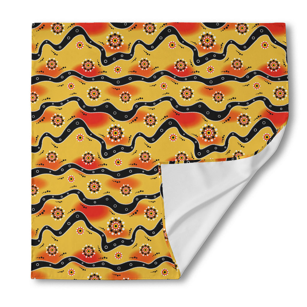 Australian Aboriginal Pattern Print Silk Bandana