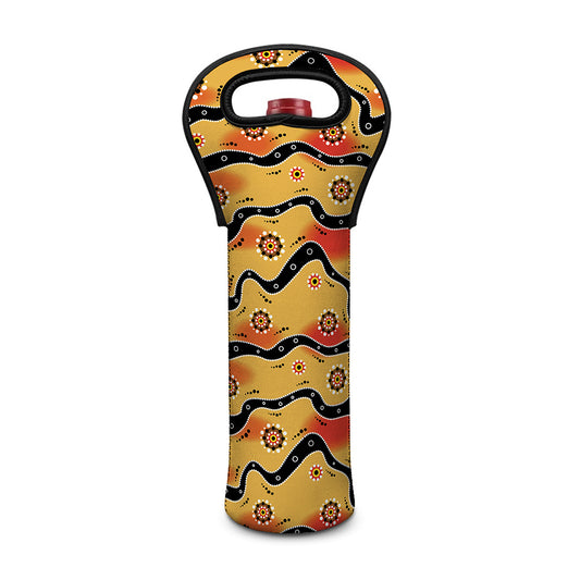 Australian Aboriginal Pattern Print Single Neoprene Wine Tote