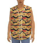 Australian Aboriginal Pattern Print Sleeveless Baseball Jersey