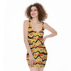 Australian Aboriginal Pattern Print Sleeveless Bodycon Dress