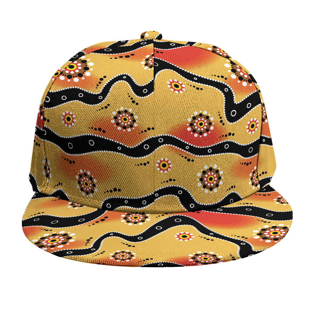 Australian Aboriginal Pattern Print Snapback Cap