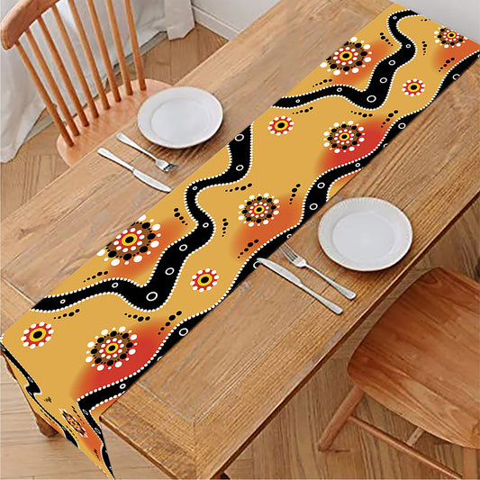 Australian Aboriginal Pattern Print Table Runner
