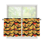 Australian Aboriginal Pattern Print Tier Curtains