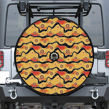 Australian Aboriginal Pattern Print Tire Cover With Camera Hole