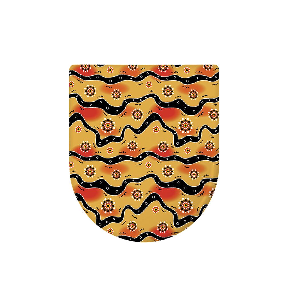 Australian Aboriginal Pattern Print Toilet Lid Cover