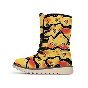 Australian Aboriginal Pattern Print Winter Boots