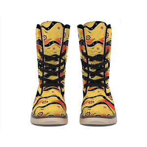 Australian Aboriginal Pattern Print Winter Boots