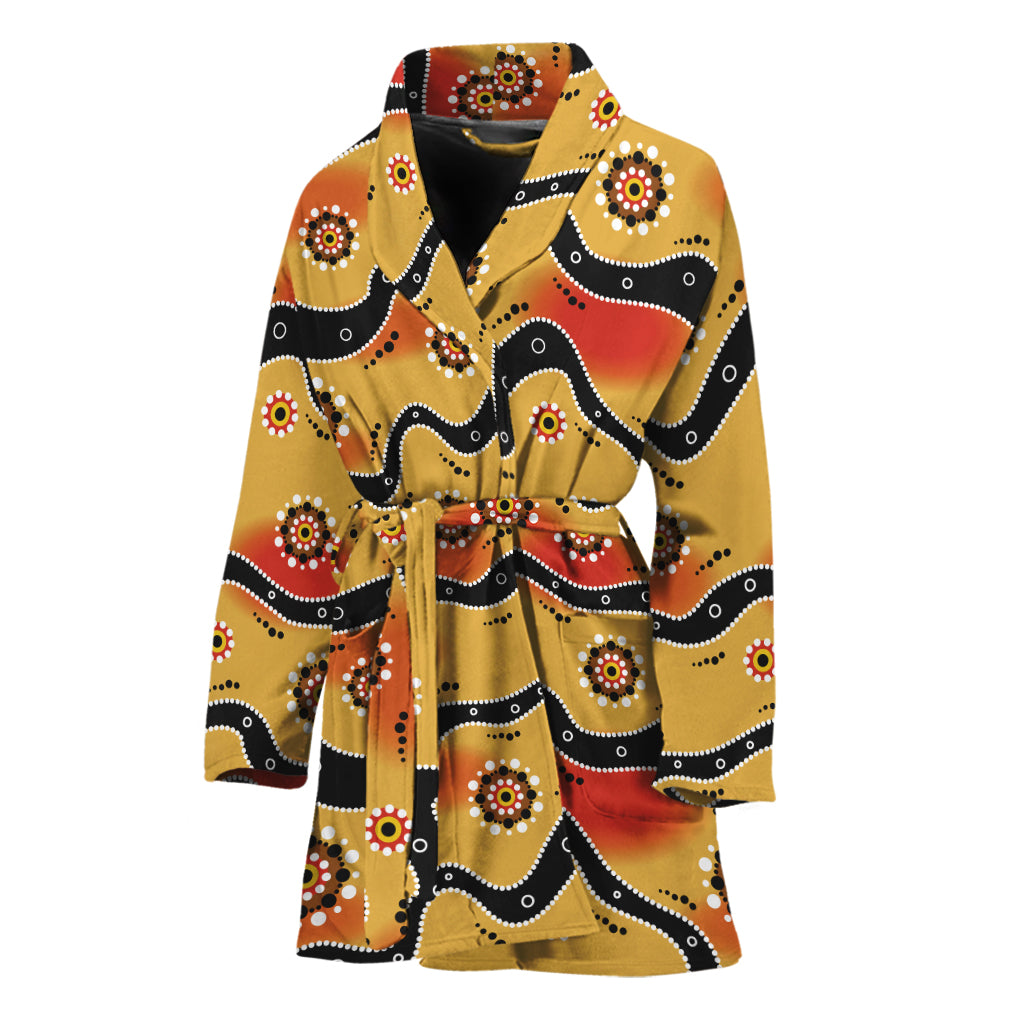 Australian Aboriginal Pattern Print Women's Bathrobe