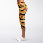 Australian Aboriginal Pattern Print Women's Capri Leggings