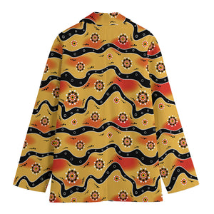 Australian Aboriginal Pattern Print Women's Cotton Blazer