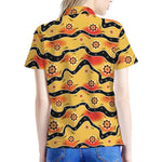 Australian Aboriginal Pattern Print Women's Polo Shirt