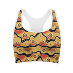 Australian Aboriginal Pattern Print Women's Sports Bra