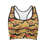 Australian Aboriginal Pattern Print Women's Sports Bra