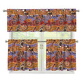 Australian Animals Pattern Print 3 Piece Kitchen Curtains