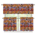 Australian Animals Pattern Print 3 Piece Kitchen Curtains