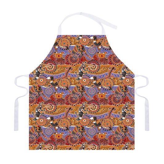 Australian Animals Pattern Print Adjustable Apron