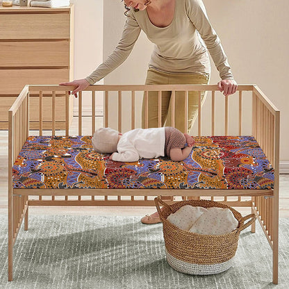 Australian Animals Pattern Print Baby Crib Sheet