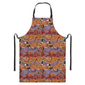 Australian Animals Pattern Print Bib Apron With Pocket