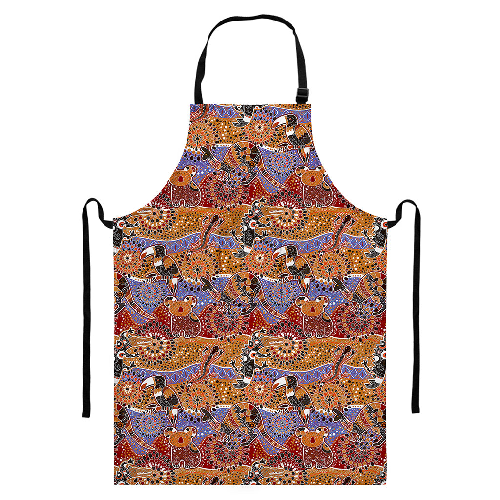 Australian Animals Pattern Print Bib Apron With Pocket